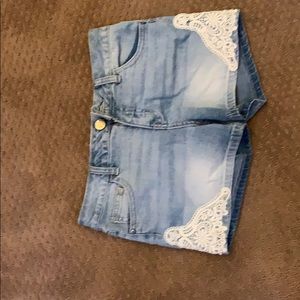 White washed jean shorts